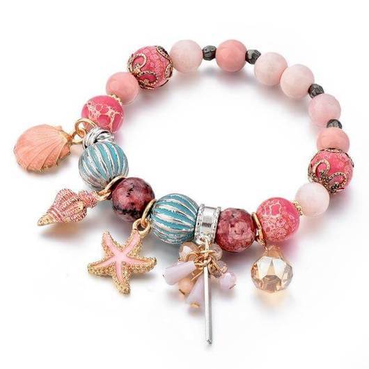 Wholesale Natural Stone Shell Alloy Bracelet